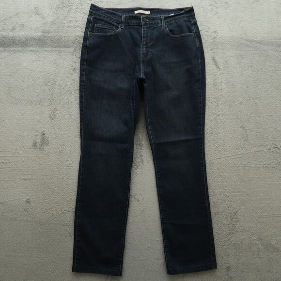 Levi's 505 Jeans Womens Size 14 Blue High-Rise Straight Denim 31" Inseam Stretch - Picture 1 of 16